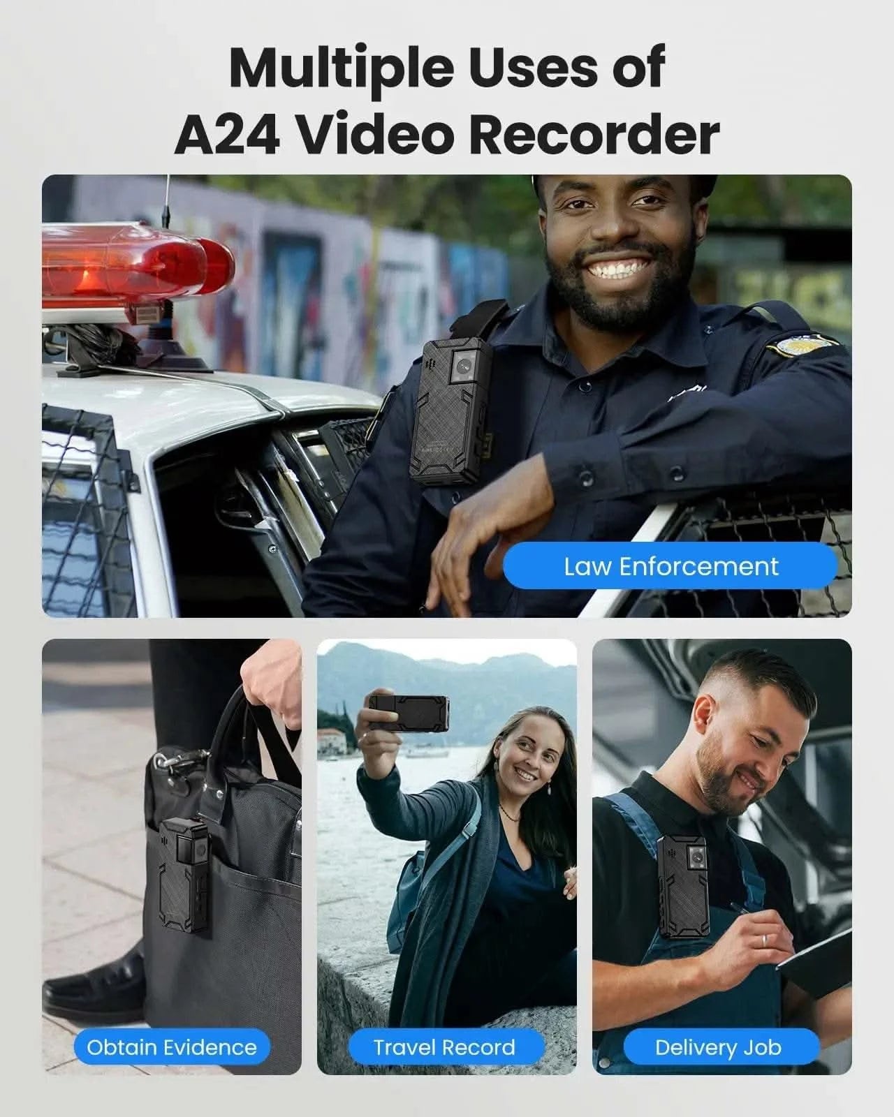 BOBLOV Mini Camera A24 HD 1296P Sports Action DV Digital Cameras Security Protection Small Camcorder Pocket Police Body Camara - M & M Global