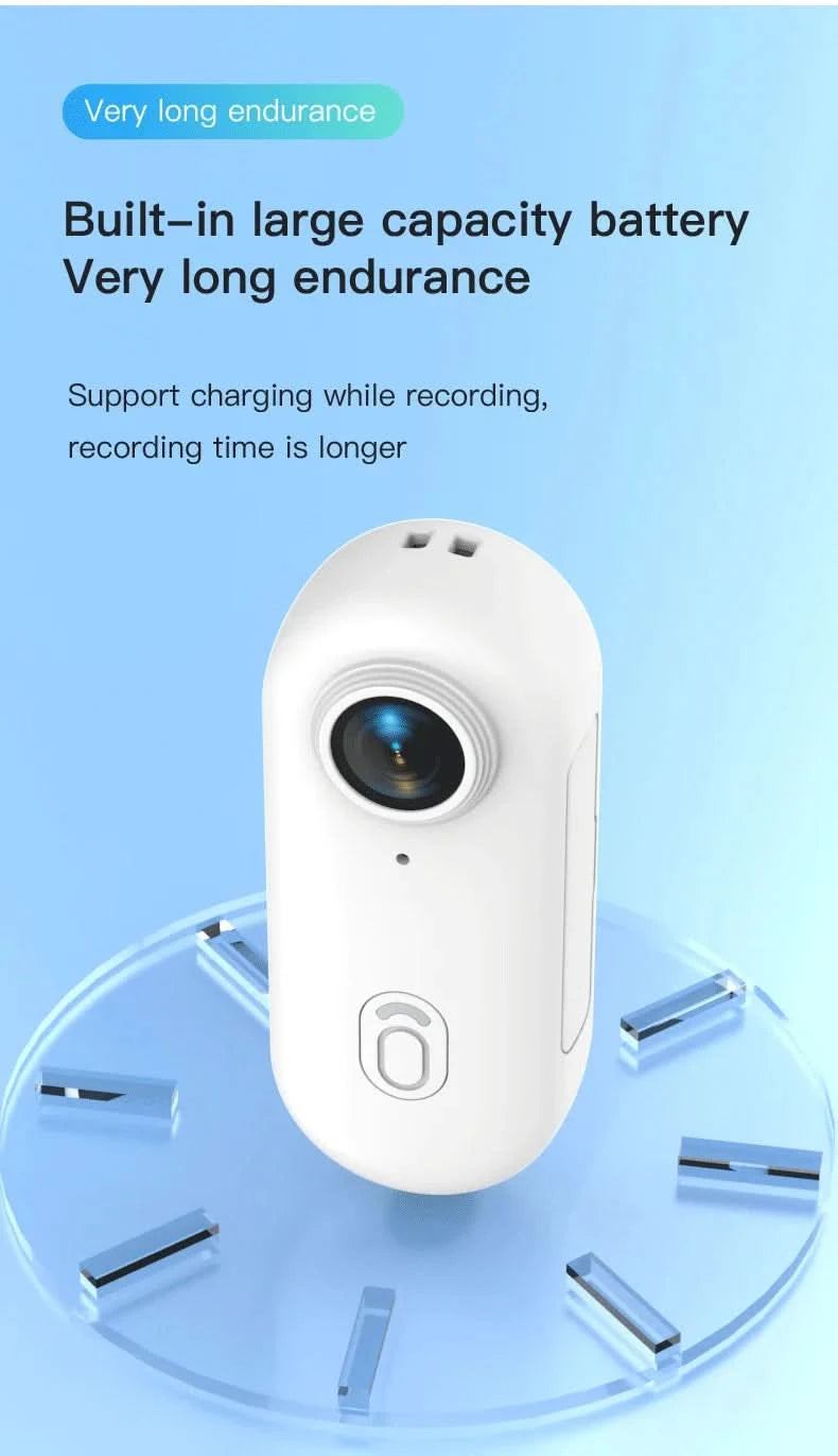 Pocket 4K Mini Camera  Magnetic Wearable Cam with Waterproof Shell WiFi Bike Camera Friendly for Casual Cycling Vlog Home Use - M & M Global