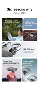 GT3 Drones Mini 8K HD Dual Camera Intelligent Obstacle Avoidances Aerial Photography Flyer Optical Flow Positioning Beginner UAV - M & M Global