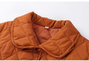 Solid Color Plus Size Seam Cotton Jacket Autumn Winter Classic 2025 Women's Clothing Zipper Sportswear Warm Long Sleeved Warm