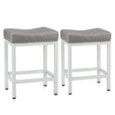 JHK Bar Stools Saddle-Style Pu Leather Upholstered Chair Counter Height Bar Stools with Metal Base Saddle Stools For Kitchen