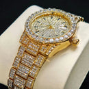 2025 Hot Fashion Gold Watches Women Luxury Stainless Steel Elegant Iced Diamond Jewelry Quartz Wristwatch Ladies Dropshipping - M & M Global