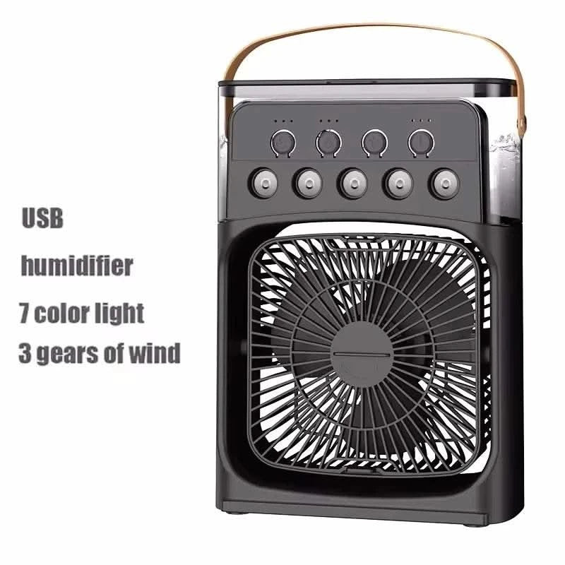 3 In 1 Fan AIr Conditioner Household Small Air Cooler LED Night Light Portable Humidifier Air Adjustment Fan Office Home Fan New - M & M Global