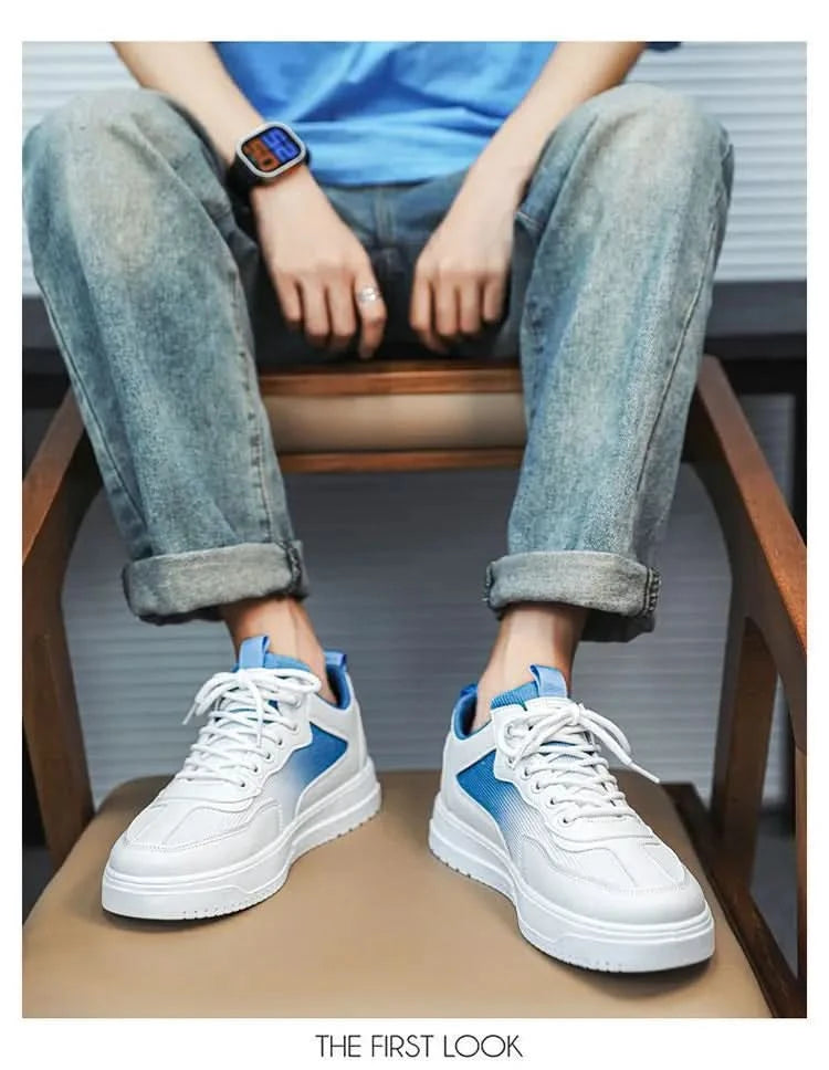 Versatile white shoes men's new 2025 summer casual breathable mesh board shoes fashionable sports height increasing men's shoes - M & M Global