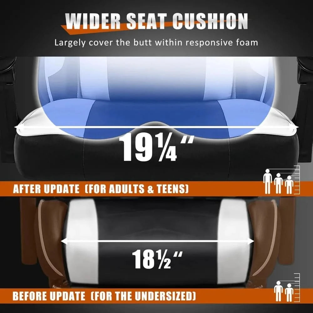 Gaming Chair with Footrest, Reclining Video Game Chairs for Adults with Lumbar Support, Linkage Armrests, Ergonomic Computer