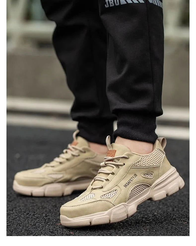 Men Work Sneakers Protective Shoes Safety Industrial Puncture-Proof Anti-smash Steel Toe Shoes Breathable Construction Work Shoe
