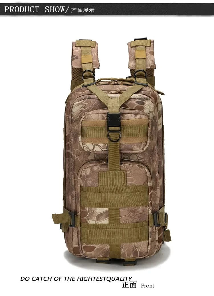Men's Classic Tactical Backpack Travel Sports Camouflage Bag Outdoor Climbing Hunting Backpack Fishing Hiking Nylon 3P Pack Bag - M & M Global