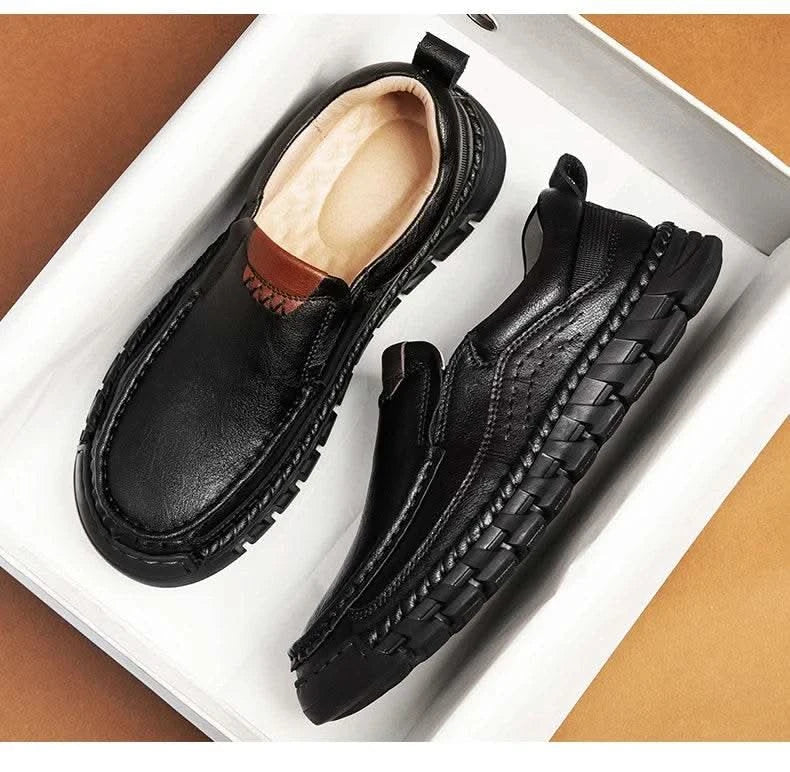 2024 Retro Loafer Genuine Split Leather Classic Shoes Sewing Comfortable Men Casual Slip-on Club Party Shoe Spring Summer - M & M Global