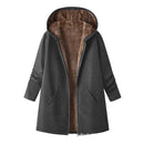2025wish Women's Fleece Lined Hoodie Pure Color Long Sleeve Zipper Closure Comfortable Fit Sweatshirt for Autumn And Winter