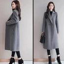 Plus Size Women's Mid-Length Woolen Coat 2025 Spring Autumn Slim Fit Woolen Coat Outerwear Pure Color Korean Casual Style But...