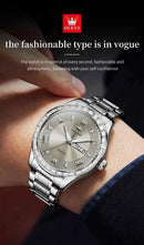 OLEVS 9906 Quartz Men's Watch Classic Fashion Men's Business Waterproof Stainless Steel Diamond dial Top Luxury Brand Men Watch - M & M Global