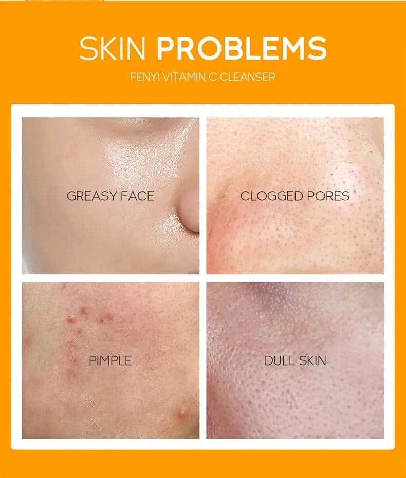 Vitamin C Facial Cleanser Skin Cleansing Moisturizing  Blackhead Remove Skincare Face Wash Foam Face Cleanser 50g - M & M Global