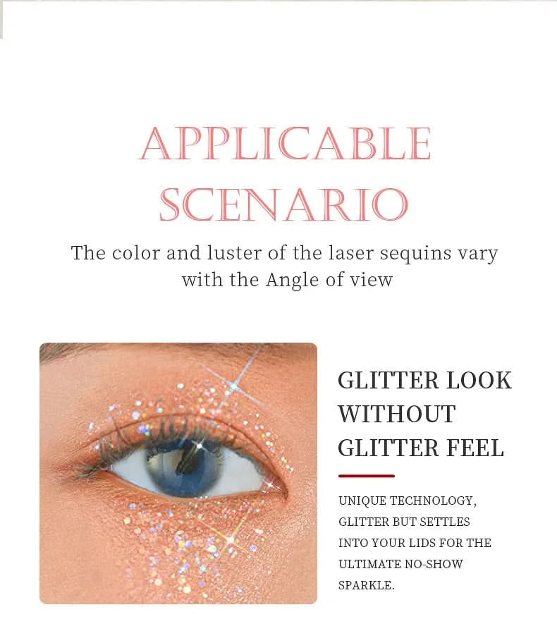 Facial&body Chameleon High Gloss Glitter Powder Long Lasting Waterproof Stage Party Glitter Eyeshadow Hair Face Body Glitter Gel - M & M Global