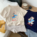 Popular Design Baby Boys T-shirt Suit Summer Clothes Cartoon Fashion Toddler Plaid Shorts Short Sleeve Set Children's Wear 6m-6y - M & M Global