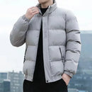Men's Cotton Jacket Winter Stand Collar Warm Fashionable Trendy Bread Style Coat Regular Fit Male Outerwear Winter Jacket Men