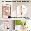 Desk Fan, Portable USB Rechargeable Fan, 180° Tilt Folding Personal Fan With Power Display, 5 Speeds Ultra Quiet Table Fan - M & M Global