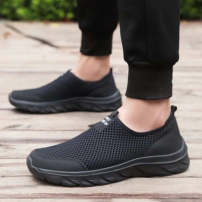 2023 Lightweight Men Casual Shoes Breathable Slip on Male Casual Sneakers Anti-slip Men's Flats Outdoor Walking Shoes Size 39-47 - M & M Global