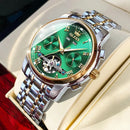 OLEVS Men's Watches Automatic Mechanical Business Wristwatch Waterproof Stainless Steel Strap Watch for Man Skeleton Calendar - M & M Global