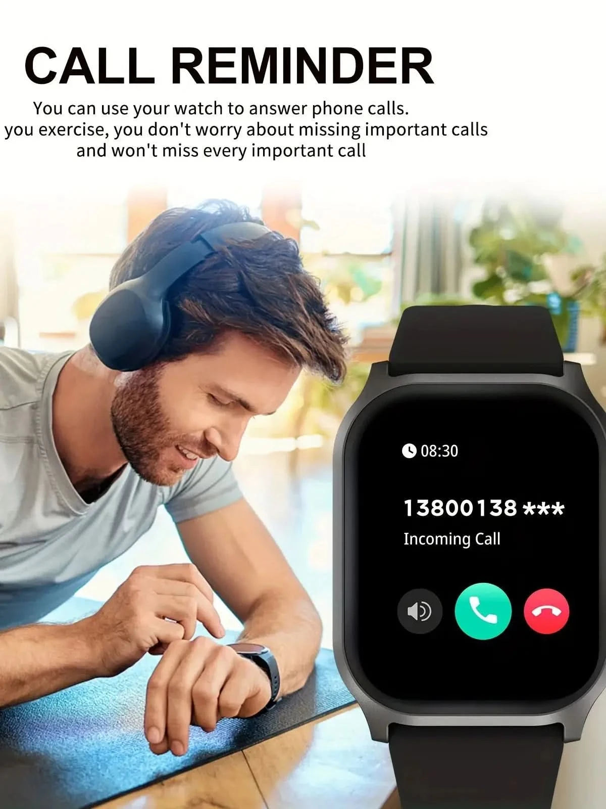 Smart watch, wireless calling /dial, multi -Sport mode,Suitable for men and women, Sleep Monitoring, for iPhone/Andriod