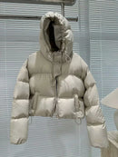 2025 New Fashion White Duck Down Jacket Hooded Women Autumn Winter Warm Over Size Casual Short Thick Outwear Female Coat
