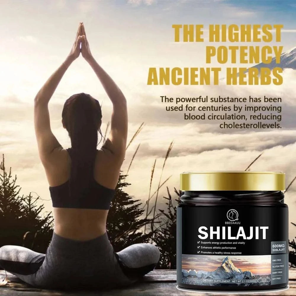 BBEEAAUU 60g 100% Himalaya Pure Shilajit Resin Original Mineral Health Supplement Non-GMO Brain Memory Cognitive Energy Health - M & M Global