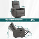 JHK Swivel Rocking Living Room Sofa Manual Upholstered Seating Recliner Angle Adjustable with Extra Large Footrest for Bedroom