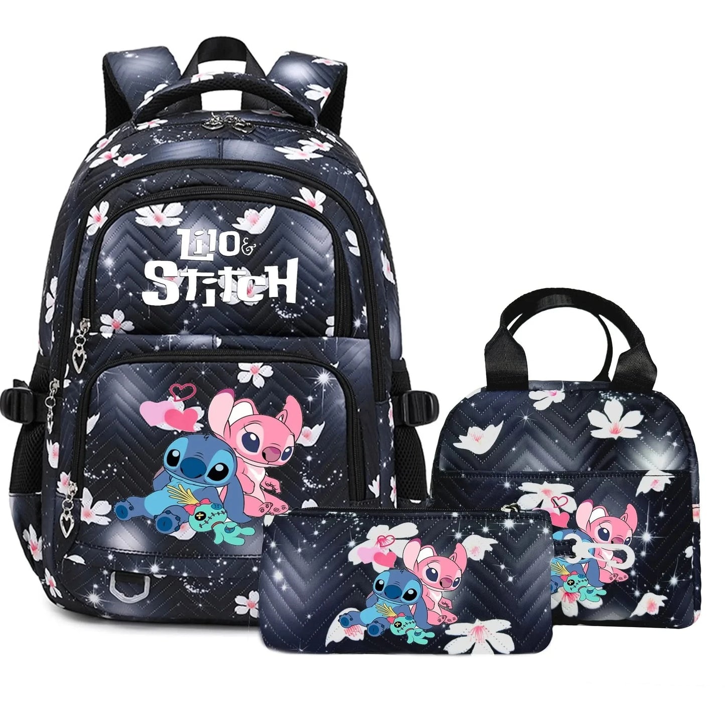 Lilo Stitch Large Capacity Backpack Daypack Lightweight Schoolbag Casual Travel Knapsack for Women Girls Pen Lunch Bags - M & M Global
