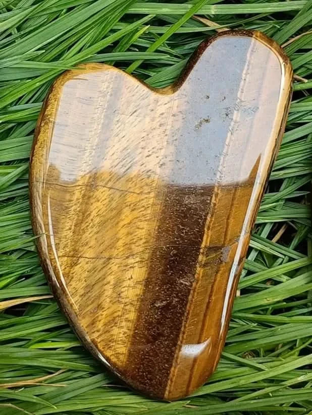 Natural Tiger Eye Guasha Beautiful Massager Facial Scraping Tools Neck Face Scraper Massage Anti Wrinkle Relax Tool SPA Stone - M & M Global