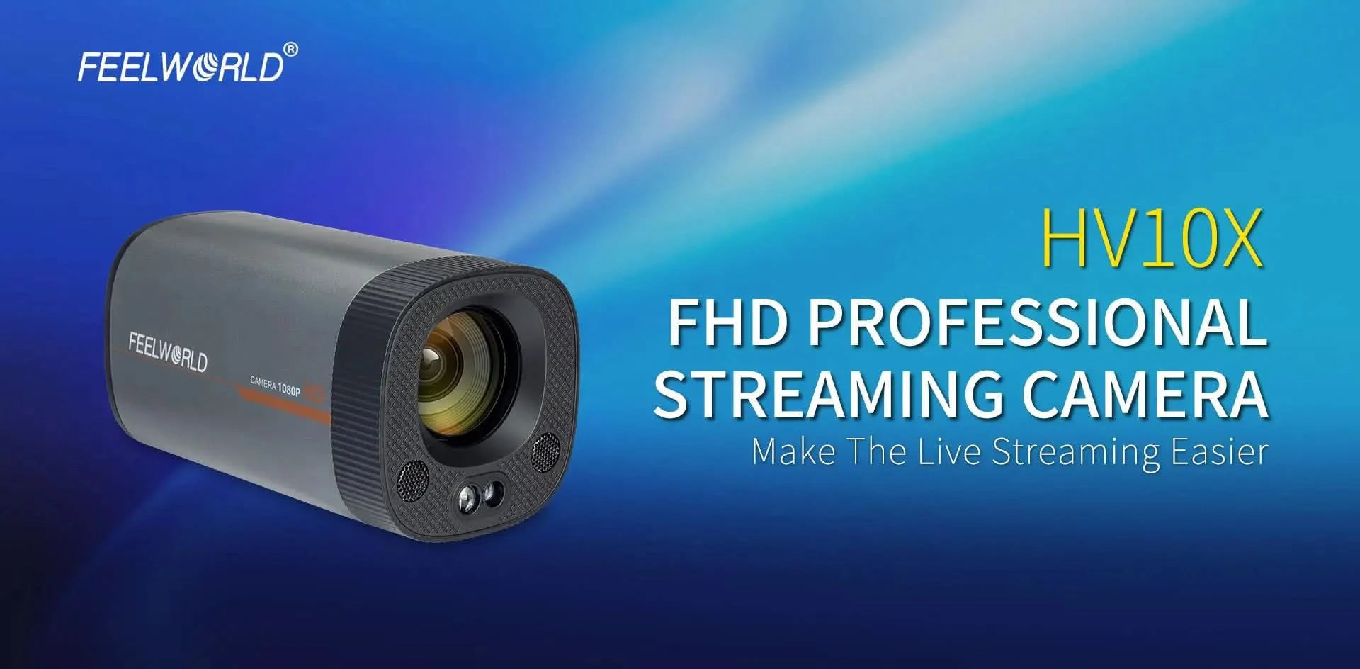 FEELWORLD Professional Streaming Camera HV10X Live Webcam Auto Focus Smart Frame Capture Everyone Full HD 1080P60fps USB3.0 HDMI - M & M Global