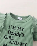Newborn Baby Girl 3PCS Clothes Set Letters Short Sleeve Romper+Flowers Pant+Bowknot Headband Summer Lovely Outfit - M & M Global