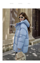 2025 Winter New Down Coat Women Parkas Fashion Long Hooded Outerwear Female Cotton-padded Padded Jacket Loose Ladies Overwear