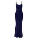 Slim Black Knitted LONG Dress Summer Solid Women Dress Ultimate Waist To Hip Ratio Sling Dress blue sexy pink casual outfit - M & M Global