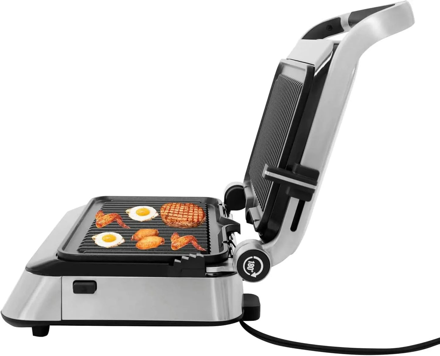 Sandwich Maker,1600W Touch-sensitive 2 In 1 Steak Making Machine, Adjustable Sandwich Making Machine with LED Display Screen for - M & M Global
