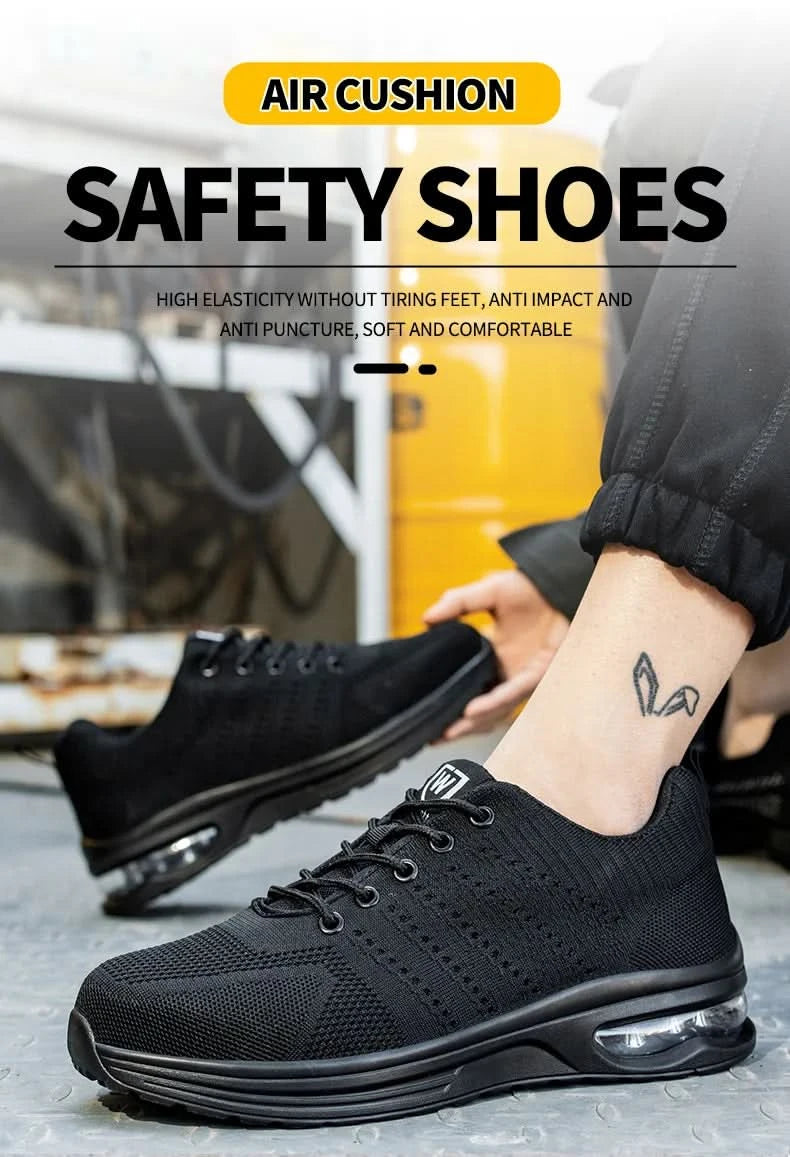 Men's Work Safety Shoes, Steel Toe Shoes, Puncture Resistant Impact Resistant Wear-resistant Outdoor Fashionable Sports Shoes
