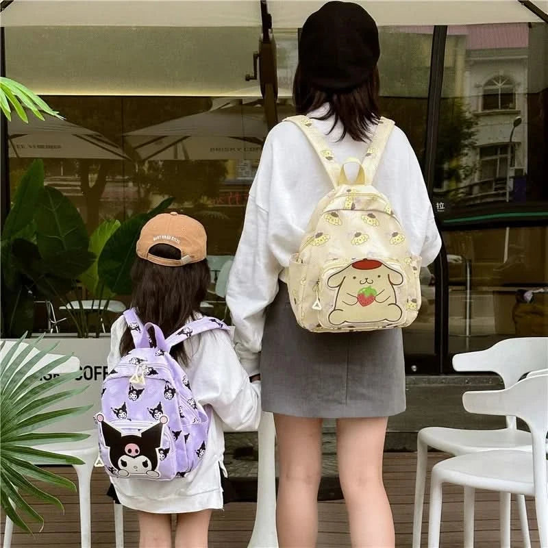 Kawaii Hello Kitty Kuromi Cinnamoroll Backpacks Cute Cartoon My Melody Pochacco Pompom Purin Anime Storage School Bag Sac A Dos - M & M Global