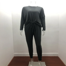 Hot Women's Long Sleeve Round Neck Top and Pants Set Simple Solid Colour Pajama Set Casual O Neck Two Piece Outfit