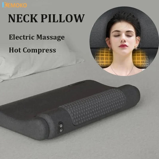 Heating Vibration Neck Massager Electric Cervical Pillow Back Traction Relax Sleeping Shoulder Neck Trapezius Muscle Massager - M & M Global