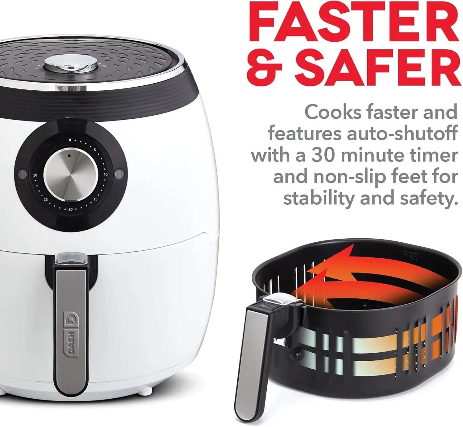 Deluxe Electric Air Fryer + Oven Cooker with Temperature Control, Non-stick Fry Basket, Recipe Guide + Auto Shut Off Feature, 17 - M & M Global