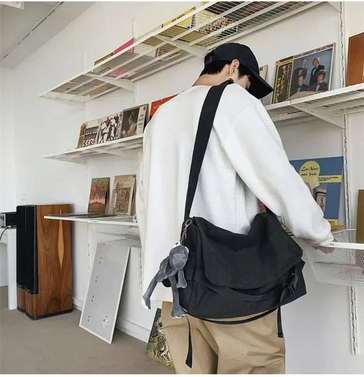 Canvas Messenger Bag Ladies Big Capacity Handbags Shoulder Bag Youth Girls Student School Bags Fashion Men Crossbody Bags Bolsos - M & M Global
