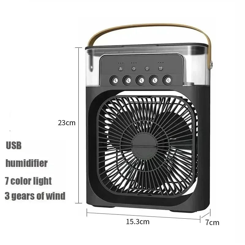 New 3 In 1 Fan AIr Conditioner Household Small Air Cooler LED Night Light Portable Humidifier Air Adjustment Fan Office Home Fan - M & M Global