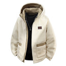 Reversible Winter Lamb  Fleece Hooded Jacket Streetwear Men Women Reversible Cotton Jackets Casual Zipper Thick Warm Coat