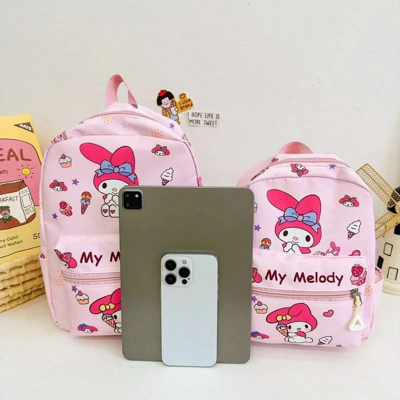 Sanrio Kuromi Hello Kitty My Melody Cinnamoroll Cartoon Backpack Cute Pompom Purin Pochacco School Bag For Adults Kids Sac A Dos - M & M Global