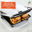 12"x 10" Inches Stainless Steel Panini Press Sandwich Maker With Ceramic Nonstick Plates - M & M Global