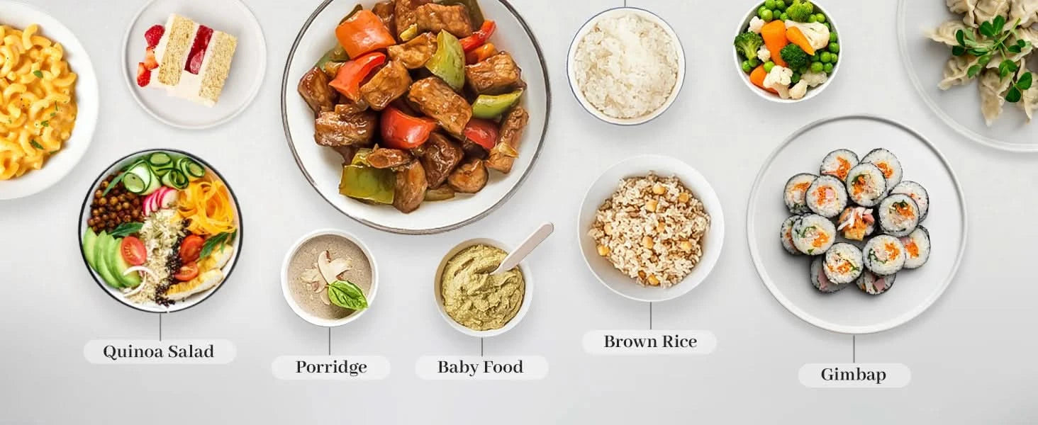 Rice Cooker 6 Cup Uncooked / 12 Cup Cooked, Modern Fuzzy Logic Rice Cooker Small with Delay Timer & Keep Warm Setting, Versatile - M & M Global