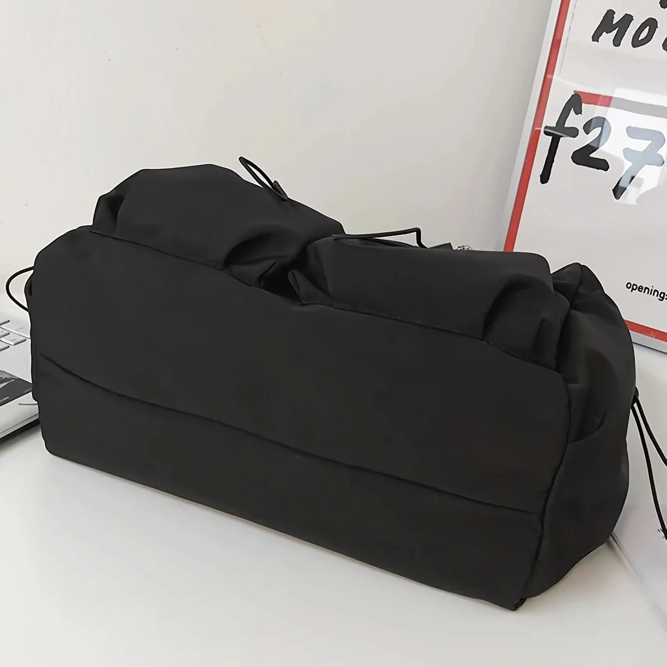 Fashionable Crossbody Bag with Drawstring Accent - Spacious & Secure Zipper Closure - Includes Stylish Bag Charm - M & M Global