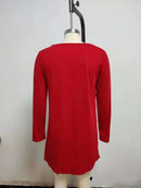 Dresses for Women European and American autumn and Winter Elegant Everyday Loose Party Dress Buttons Long Sleeve Dress - M & M Global