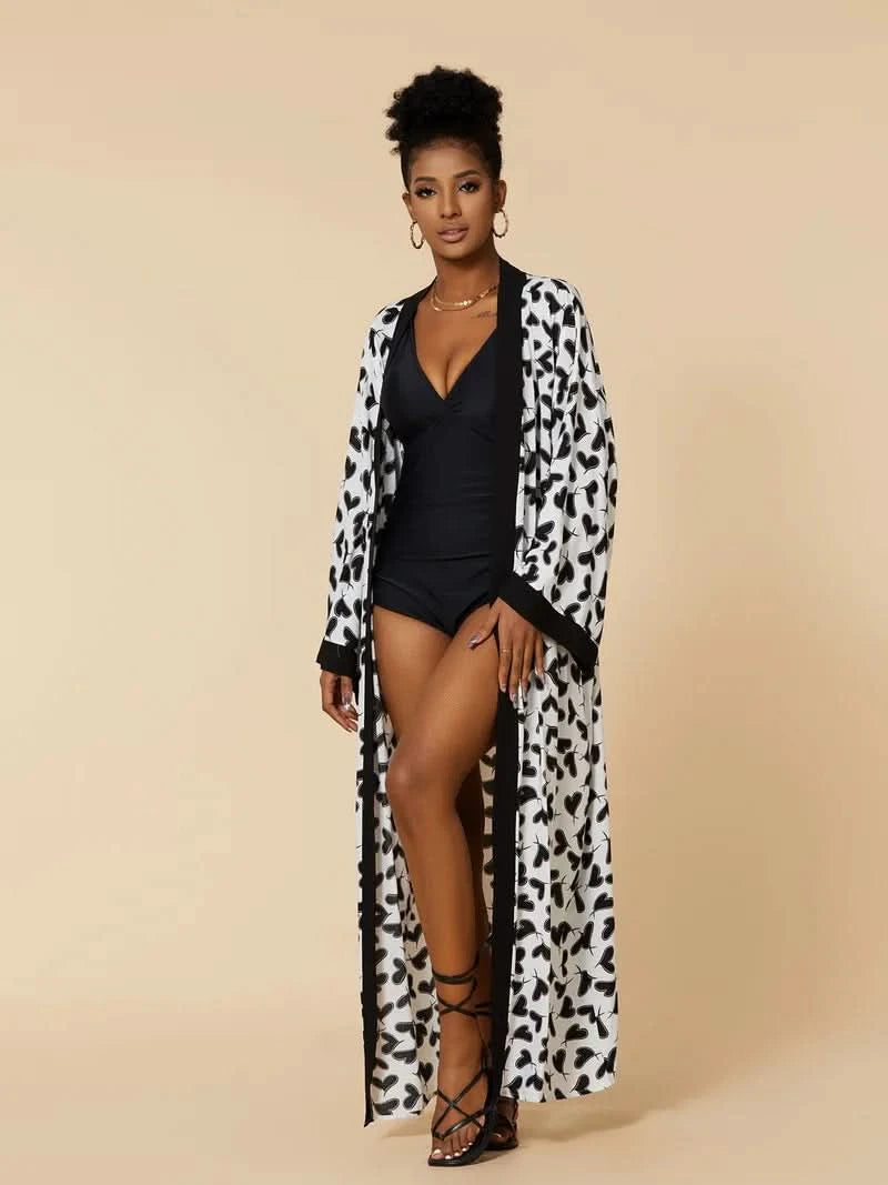 Para Praia Kimono Beach Robe 9 Colors Bikini Cover Ups Beachwear Femme Long Dress Sarong Women Loose Cardigan Swimsuit Covers - M & M Global