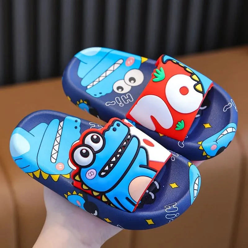 Cartoon Dinosaur Children Slippers Boy Girls Casual Shoes Flat Beach Water Shoes Indoor Soft Kids Cute Flip Flops for Boy Girl - M & M Global