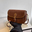 Korean Fashion New Small Square Bag Shoulder Bags Brown Niche Retro Suede Surface Leisure Versatile Trend Lady Crossbody Bags - M & M Global