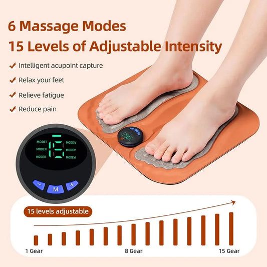 Smart 3D Foot Massage Pad Feet Massager Improve Blood Circulation Foot Massager Relax Muscles Slim Legs Rechargeable Foot Pad - M & M Global